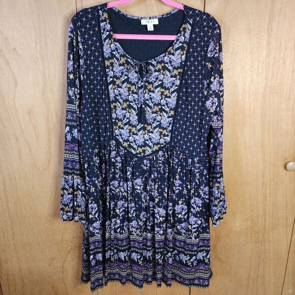 Style & Co Boho Bell Sleeve Dress Size XL - Picture 1 of 11